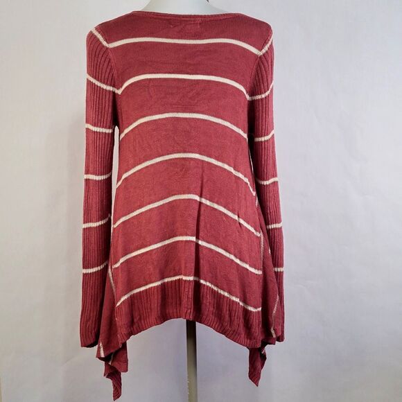 Pink Republic sweater coral pink striped size small - Picture 2 of 8